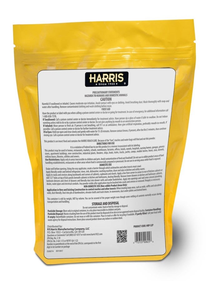 Harris Boric Acid Roach and Silverfish Killer Powder w/Lure, Powder Duster Included in The Bag (32oz) - Image 2